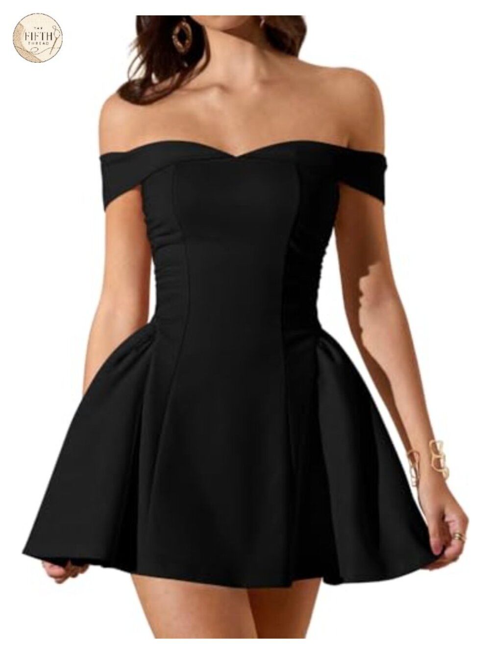 Women's Off Shoulder A-Line Mini Dress Sleeveless Ruched Club Party